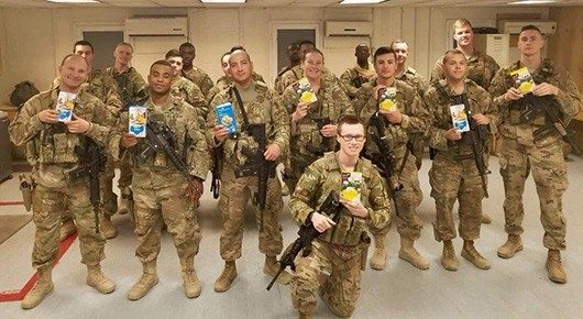 army men with cookies